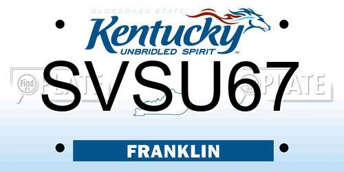 SVSU67 Kentucky License Plate
