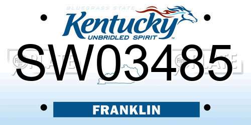 SW03485 Kentucky License Plate