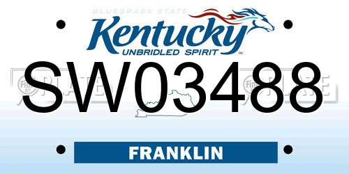 SW03488 Kentucky License Plate