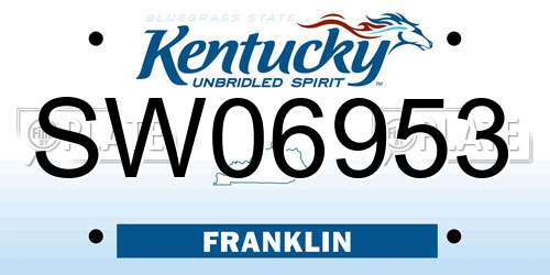SW06953 Kentucky License Plate