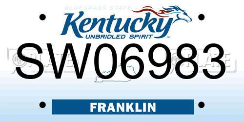 SW06983 Kentucky License Plate