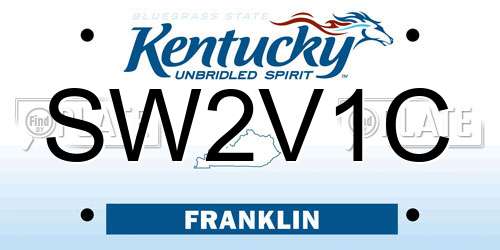 SW2V1C Kentucky License Plate