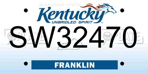 SW32470 Kentucky License Plate