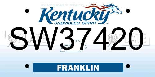 SW37420 Kentucky License Plate