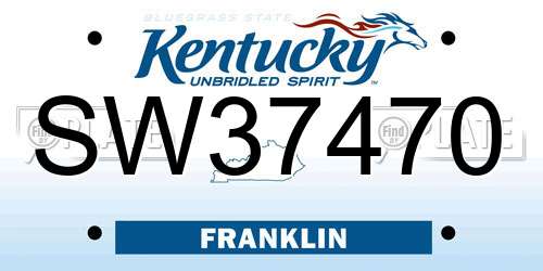 SW37470 Kentucky License Plate