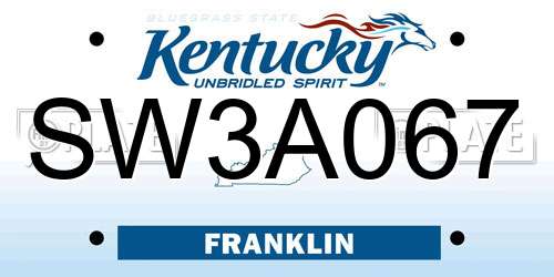 SW3A067 Kentucky License Plate