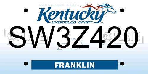 SW3Z420 Kentucky License Plate