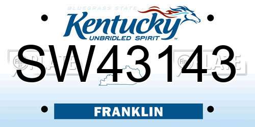 SW43143 Kentucky License Plate