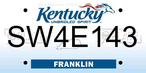 SW4E143 Kentucky License Plate