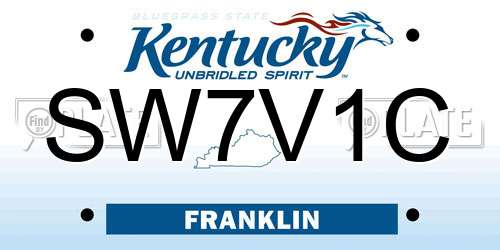 SW7V1C Kentucky License Plate