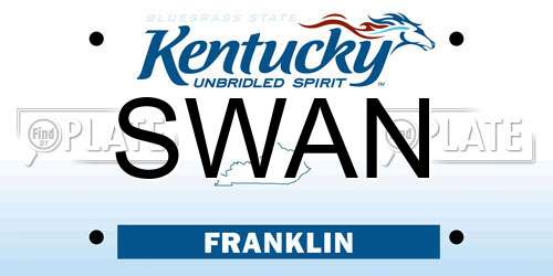 SWAN Kentucky License Plate