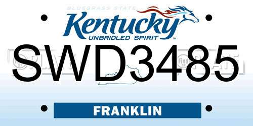 SWD3485 Kentucky License Plate