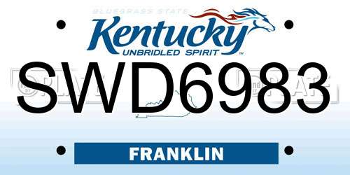 SWD6983 Kentucky License Plate