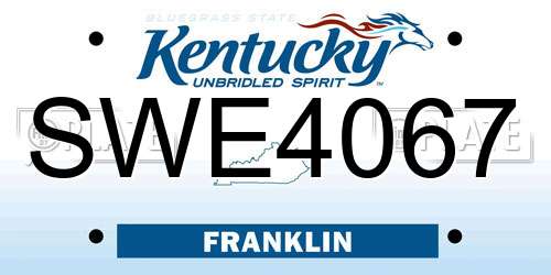 SWE4067 Kentucky License Plate