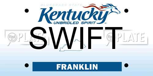 SWIFT Kentucky License Plate
