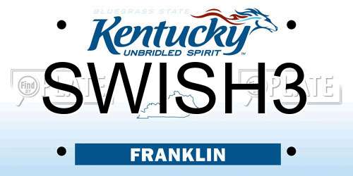 SWISH3 Kentucky License Plate