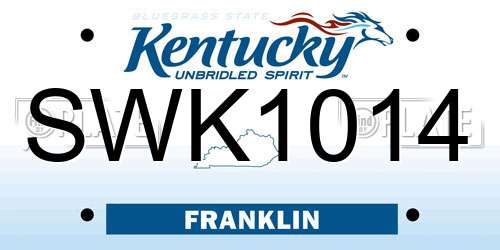 SWK1014 Kentucky License Plate