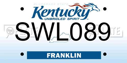 SWL089 Kentucky License Plate