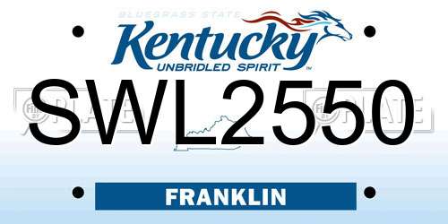 SWL2550 Kentucky License Plate