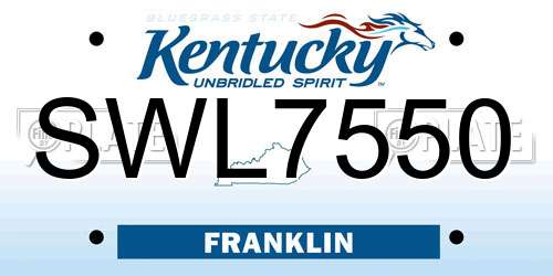 SWL7550 Kentucky License Plate