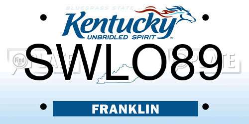 SWLO89 Kentucky License Plate