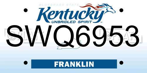 SWQ6953 Kentucky License Plate