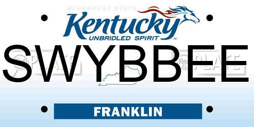 SWYBBEE Kentucky License Plate