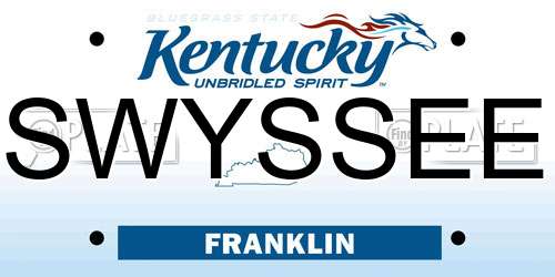 SWYSSEE Kentucky License Plate