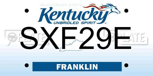 SXF29E Kentucky License Plate