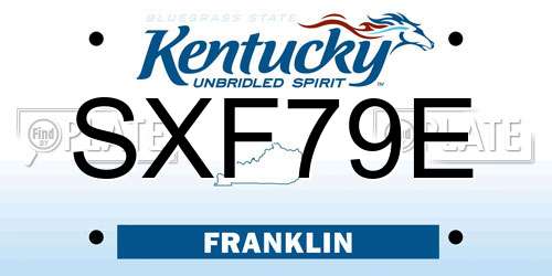 SXF79E Kentucky License Plate