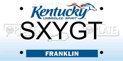 SXYGT Kentucky License Plate