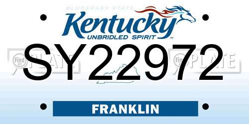 SY22972 Kentucky License Plate