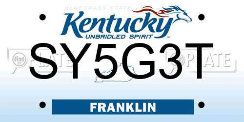 SY5G3T Kentucky License Plate