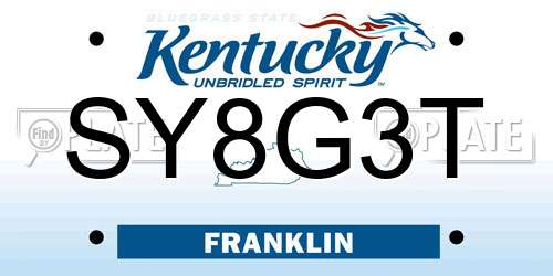 SY8G3T Kentucky License Plate