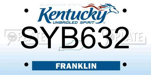 SYB632 Kentucky License Plate