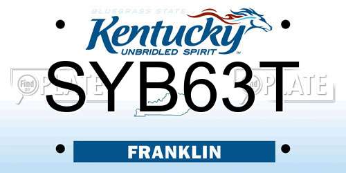 SYB63T Kentucky License Plate