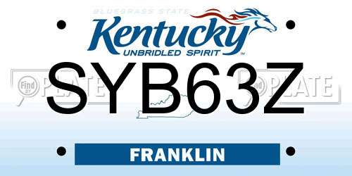 SYB63Z Kentucky License Plate
