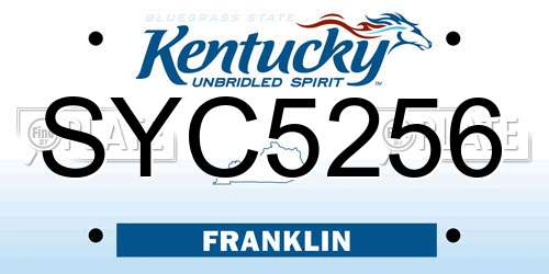 SYC5256 Kentucky License Plate