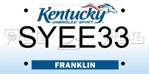 SYEE33 Kentucky License Plate