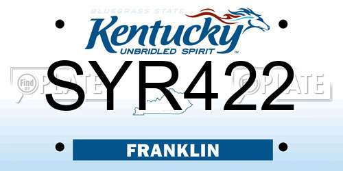 SYR422 Kentucky License Plate