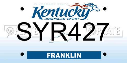 SYR427 Kentucky License Plate