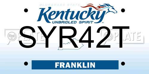 SYR42T Kentucky License Plate