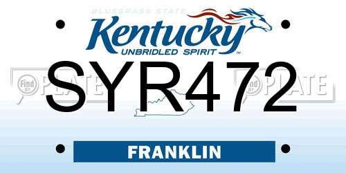 SYR472 Kentucky License Plate