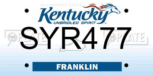 SYR477 Kentucky License Plate