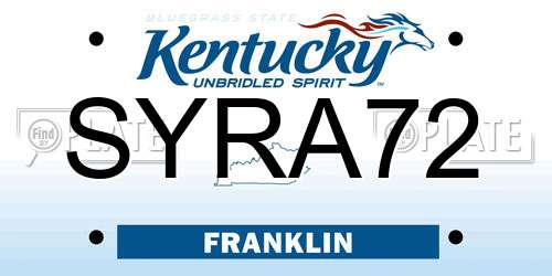 SYRA72 Kentucky License Plate