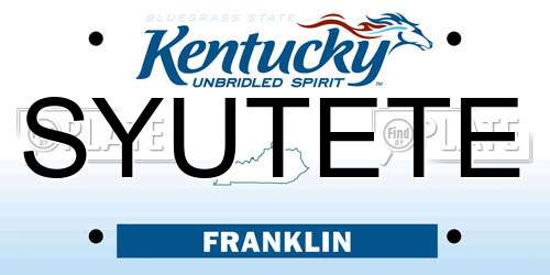SYUTETE Kentucky License Plate