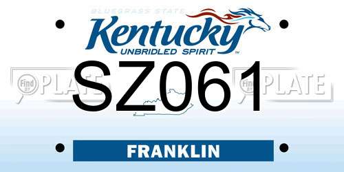 SZ061 Kentucky License Plate