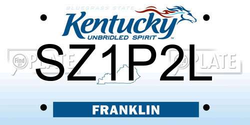 SZ1P2L Kentucky License Plate