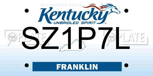 SZ1P7L Kentucky License Plate