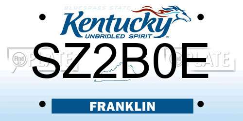 SZ2B0E Kentucky License Plate